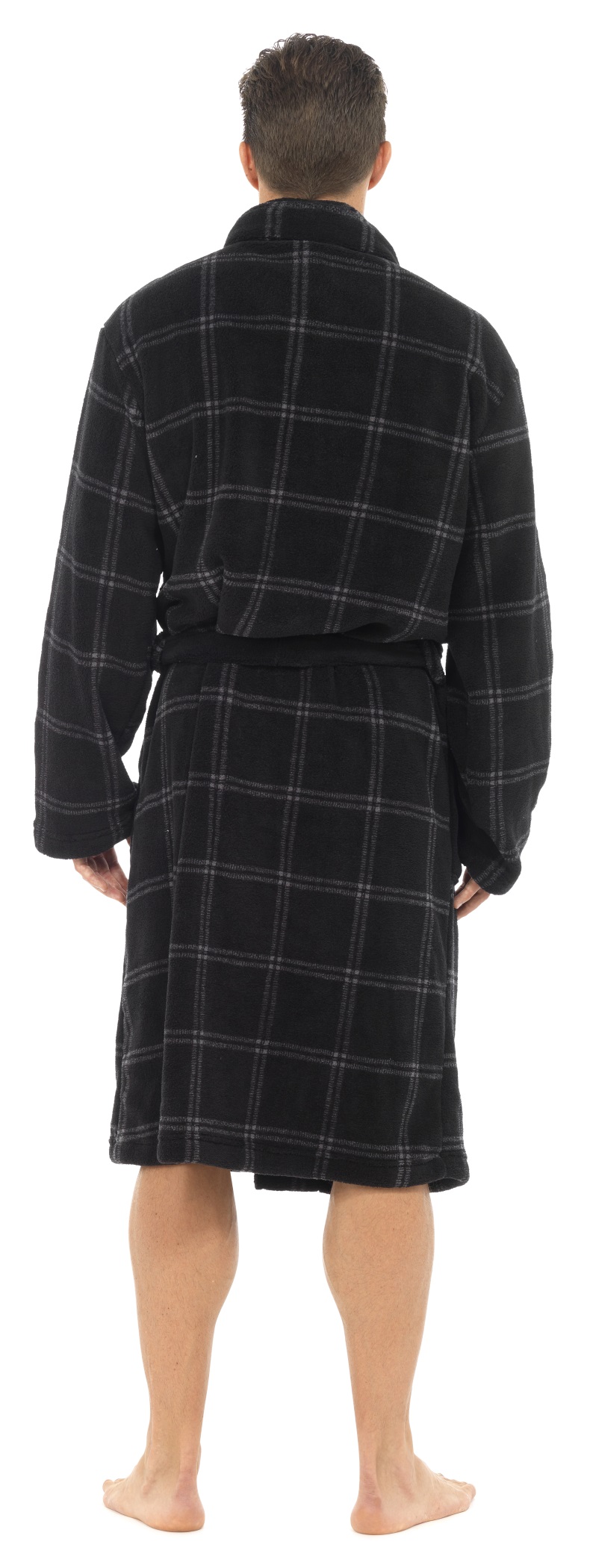 Mens Luxury Full Length Velour Fleece Robe Dressing Gown Boys Gents